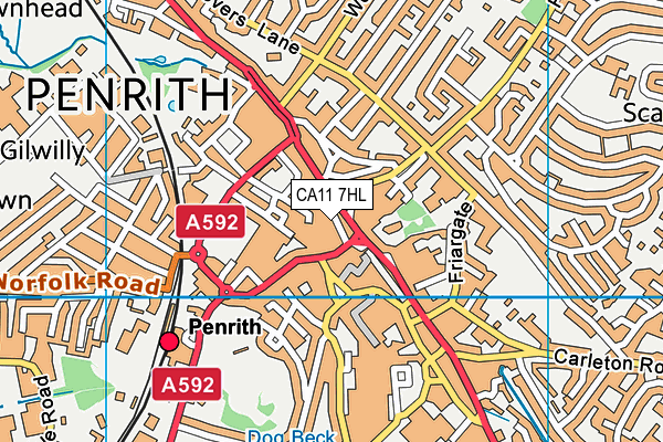 Map of PENRITH POSTERS LTD at district scale