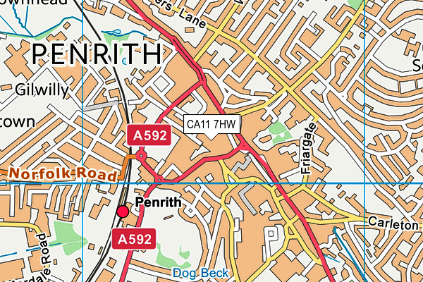 Peak Fitness (Penrith)(Independent) (Closed) map (CA11 7HW) - OS VectorMap District (Ordnance Survey)