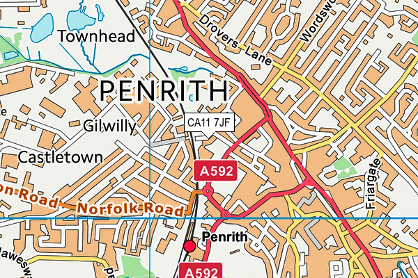 CA11 7JF map - OS VectorMap District (Ordnance Survey)