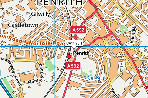 Penrith Castle Park map (CA11 7JH) - OS VectorMap District (Ordnance Survey)