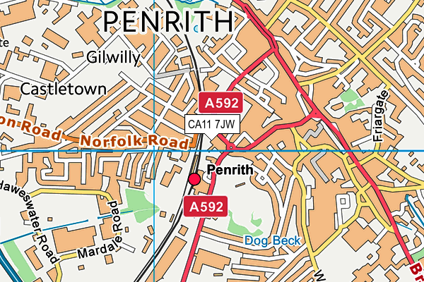 Map of CASTLE GARAGE PENRITH LIMITED at district scale