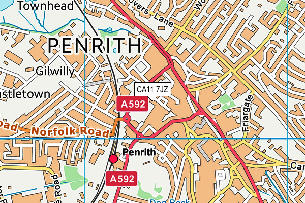 CA11 7JZ map - OS VectorMap District (Ordnance Survey)