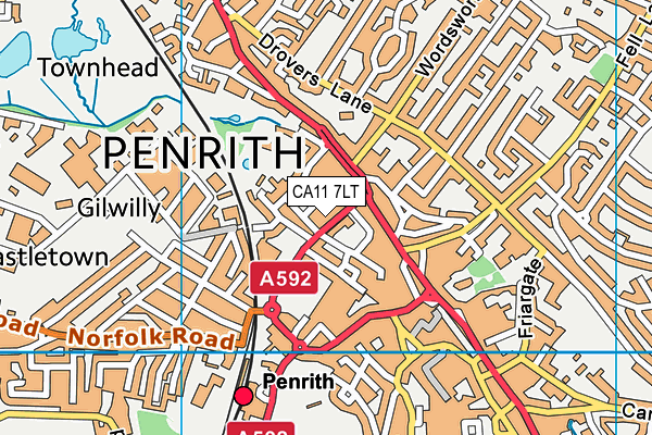 CA11 7LT map - OS VectorMap District (Ordnance Survey)