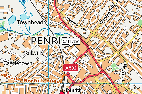 CA11 7LW map - OS VectorMap District (Ordnance Survey)