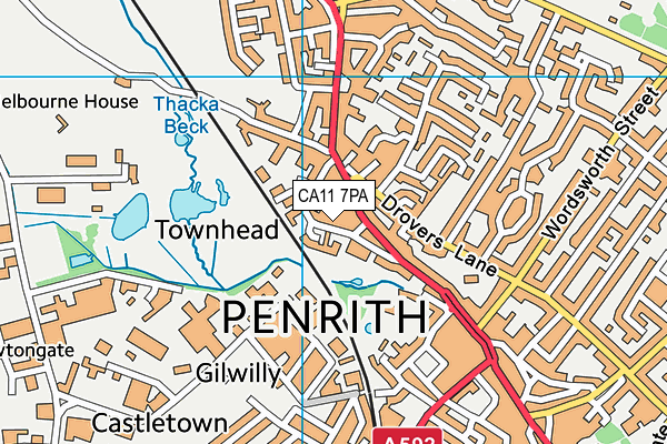 CA11 7PA map - OS VectorMap District (Ordnance Survey)