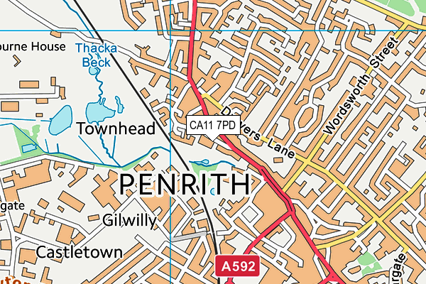 CA11 7PD map - OS VectorMap District (Ordnance Survey)