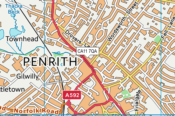 CA11 7QA map - OS VectorMap District (Ordnance Survey)