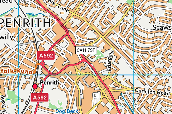 CA11 7ST map - OS VectorMap District (Ordnance Survey)