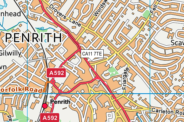 CA11 7TE map - OS VectorMap District (Ordnance Survey)