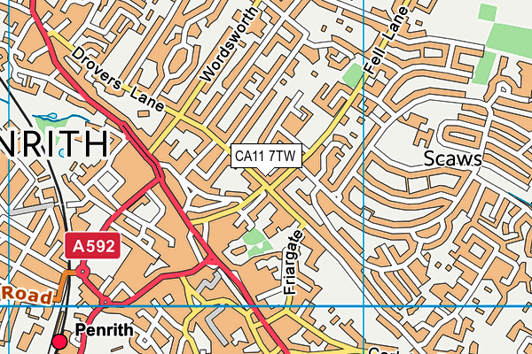 CA11 7TW map - OS VectorMap District (Ordnance Survey)