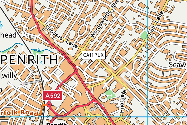 CA11 7UX map - OS VectorMap District (Ordnance Survey)