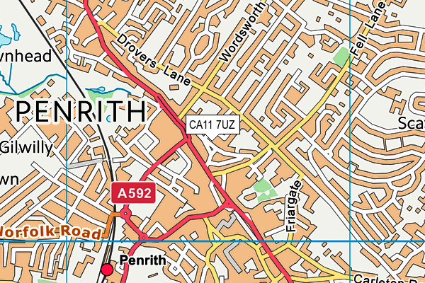 CA11 7UZ map - OS VectorMap District (Ordnance Survey)