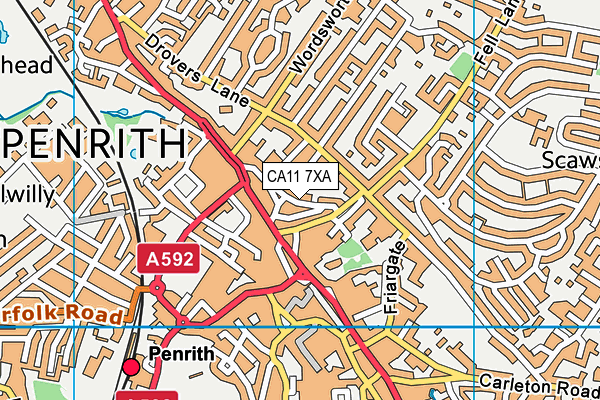 CA11 7XA map - OS VectorMap District (Ordnance Survey)