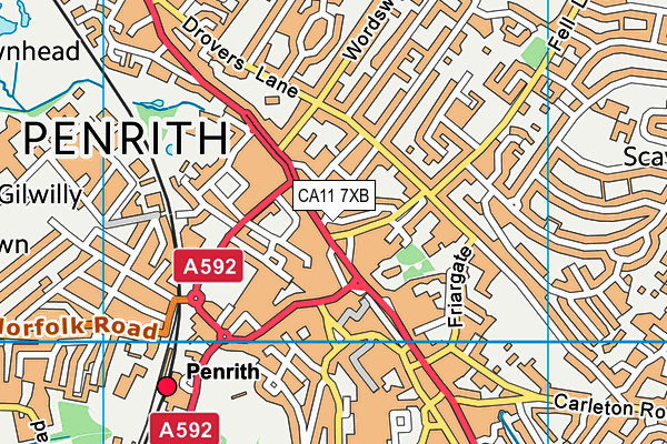 CA11 7XB map - OS VectorMap District (Ordnance Survey)