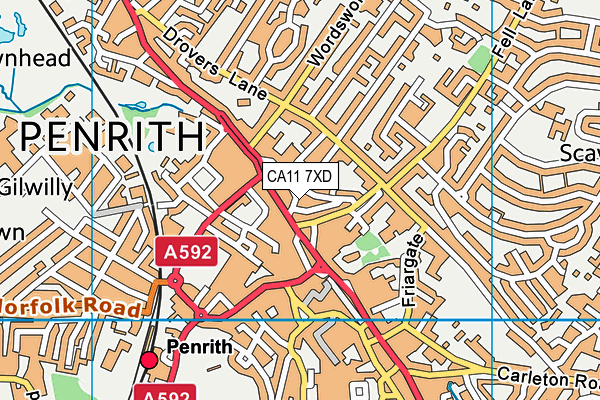 CA11 7XD map - OS VectorMap District (Ordnance Survey)