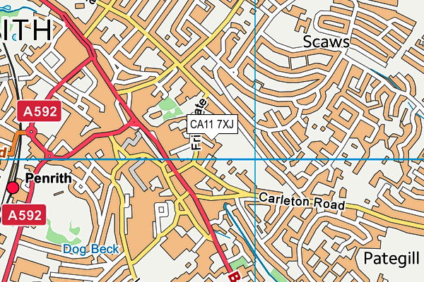 CA11 7XJ map - OS VectorMap District (Ordnance Survey)