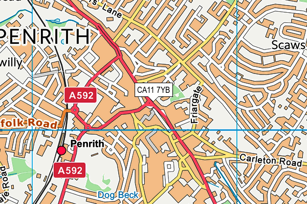 CA11 7YB map - OS VectorMap District (Ordnance Survey)