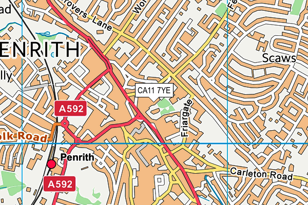 CA11 7YE map - OS VectorMap District (Ordnance Survey)