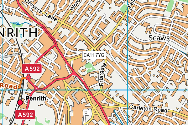 CA11 7YG map - OS VectorMap District (Ordnance Survey)