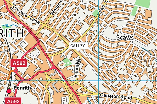 CA11 7YJ map - OS VectorMap District (Ordnance Survey)