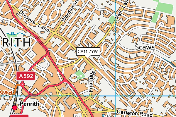 CA11 7YW map - OS VectorMap District (Ordnance Survey)