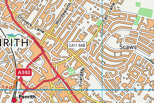 CA11 8AB map - OS VectorMap District (Ordnance Survey)