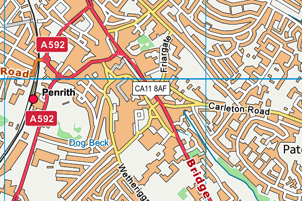 CA11 8AF map - OS VectorMap District (Ordnance Survey)