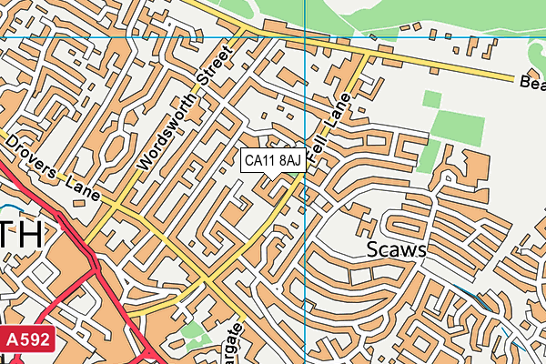 CA11 8AJ map - OS VectorMap District (Ordnance Survey)