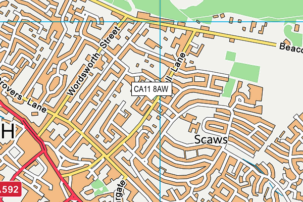 CA11 8AW map - OS VectorMap District (Ordnance Survey)