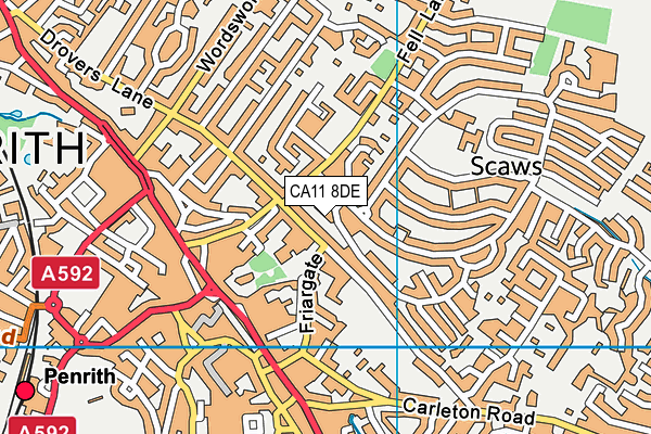 CA11 8DE map - OS VectorMap District (Ordnance Survey)