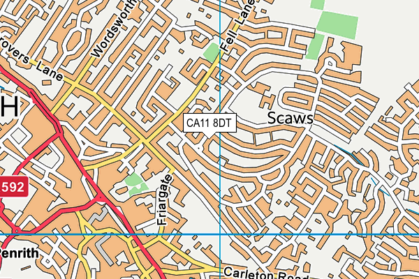 CA11 8DT map - OS VectorMap District (Ordnance Survey)