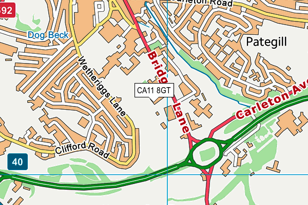 CA11 8GT map - OS VectorMap District (Ordnance Survey)