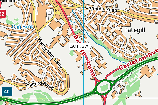 CA11 8GW map - OS VectorMap District (Ordnance Survey)