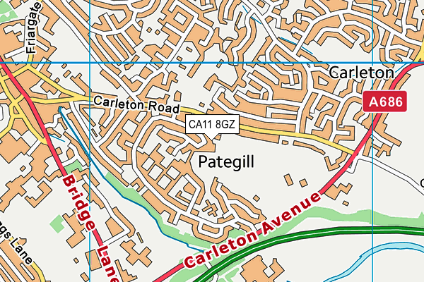 CA11 8GZ map - OS VectorMap District (Ordnance Survey)