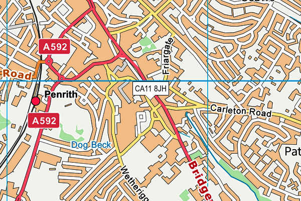 CA11 8JH map - OS VectorMap District (Ordnance Survey)