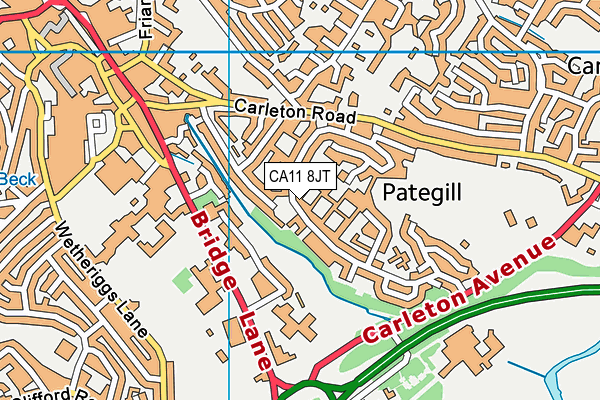 CA11 8JT map - OS VectorMap District (Ordnance Survey)