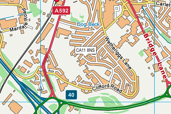 CA11 8NS map - OS VectorMap District (Ordnance Survey)