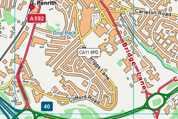 CA11 8PD map - OS VectorMap District (Ordnance Survey)