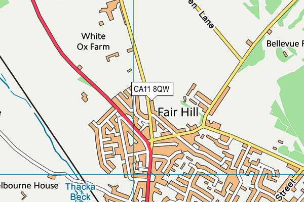 CA11 8QW map - OS VectorMap District (Ordnance Survey)
