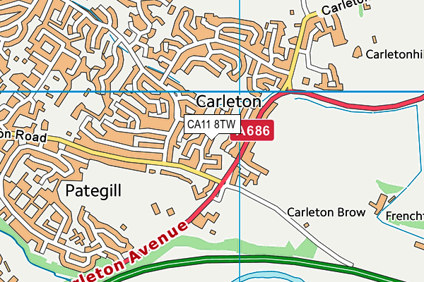 CA11 8TW map - OS VectorMap District (Ordnance Survey)