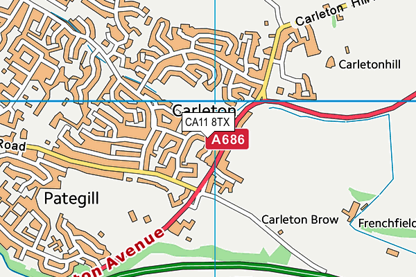 CA11 8TX map - OS VectorMap District (Ordnance Survey)