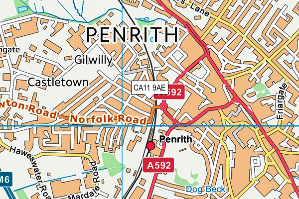 CA11 9AE map - OS VectorMap District (Ordnance Survey)