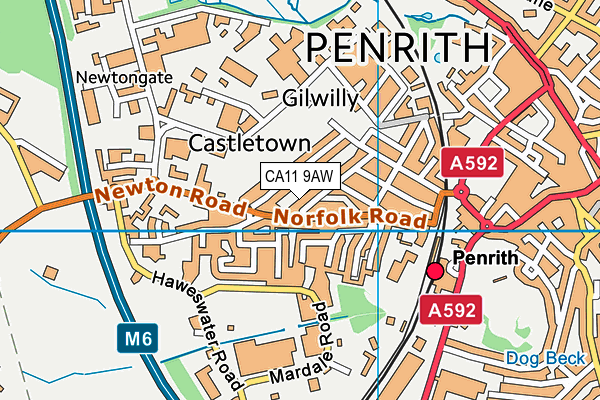 CA11 9AW map - OS VectorMap District (Ordnance Survey)