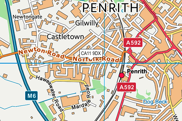 CA11 9DX map - OS VectorMap District (Ordnance Survey)