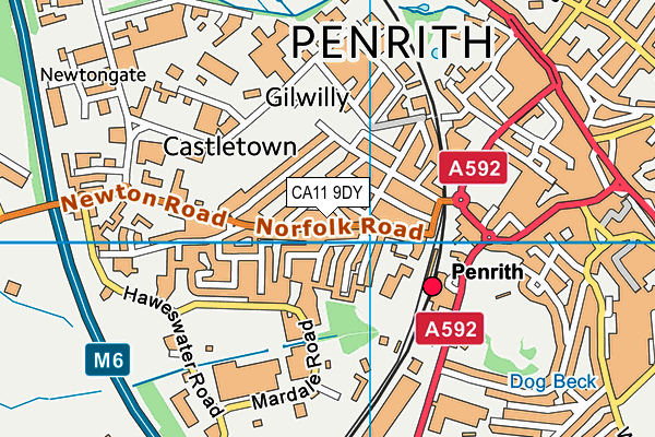 CA11 9DY map - OS VectorMap District (Ordnance Survey)