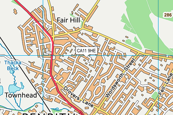 CA11 9HE map - OS VectorMap District (Ordnance Survey)