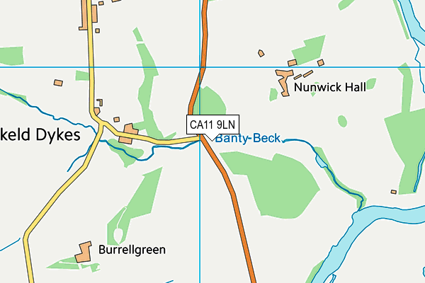 Nunwick Cricket Club map (CA11 9LN) - OS VectorMap District (Ordnance Survey)