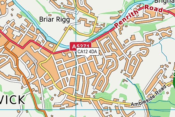 CA12 4DA map - OS VectorMap District (Ordnance Survey)