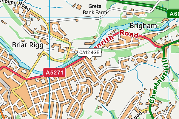 CA12 4GE map - OS VectorMap District (Ordnance Survey)