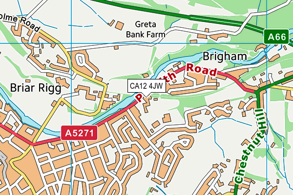 CA12 4JW map - OS VectorMap District (Ordnance Survey)